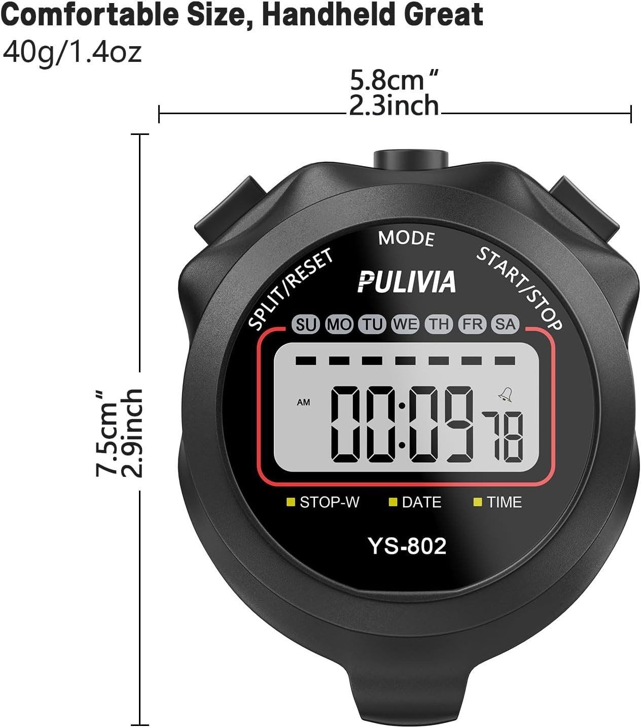 Sports Stopwatch Timer, Single Lap Split Digital Stop Watch for Sports Kids C...