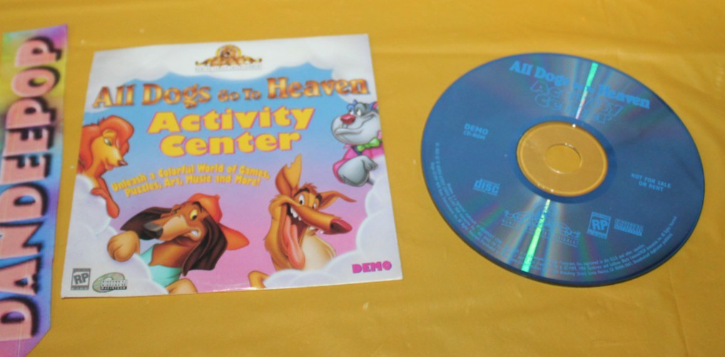 Vintage All Dogs Go To Heaven Activity Center Demo Disc CD Rom PC Win 95 Cartoon