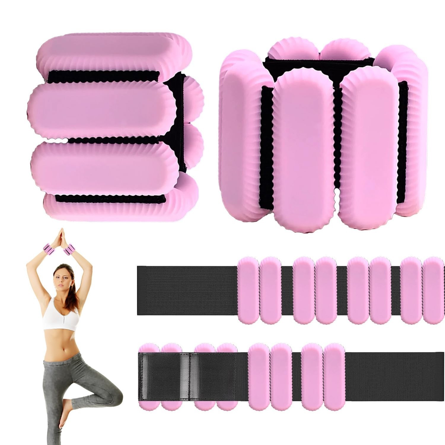 Pilates Wrist & Ankle Weights for Women, Wearable Strong Arm & Leg Weights Se...