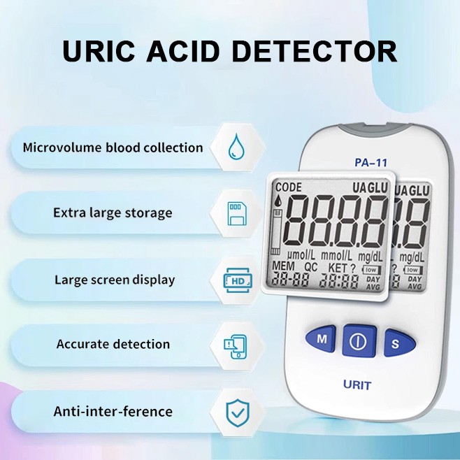 PA-11 Uric Acid Detector Home Kit 25 Strips for Gout & Kidney Health Monitoring