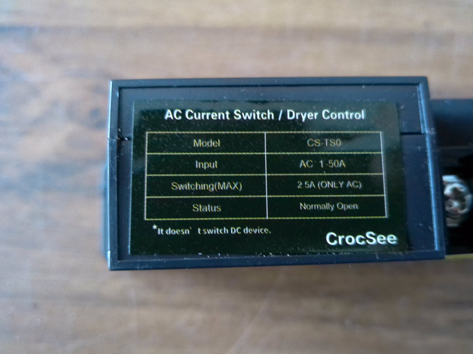CrocSee AC Current Switch / Dryer Control CS-TS0, Max 2.5A Free US Shipping