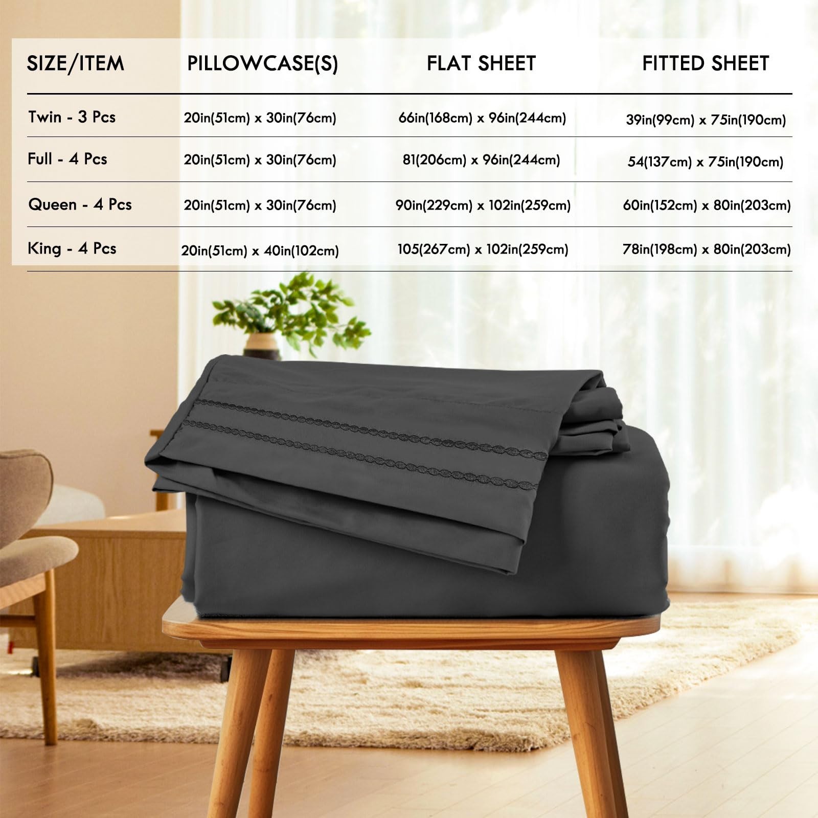 3/4 Piece Lightweight Microfiber Sheet Set Soft Deep Pocket Bedding – ClevaHome