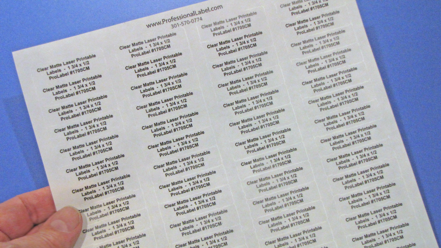 Clear Labels 1 3/4 x 1/2 Laser Printable #1705CM 25 Sheets
