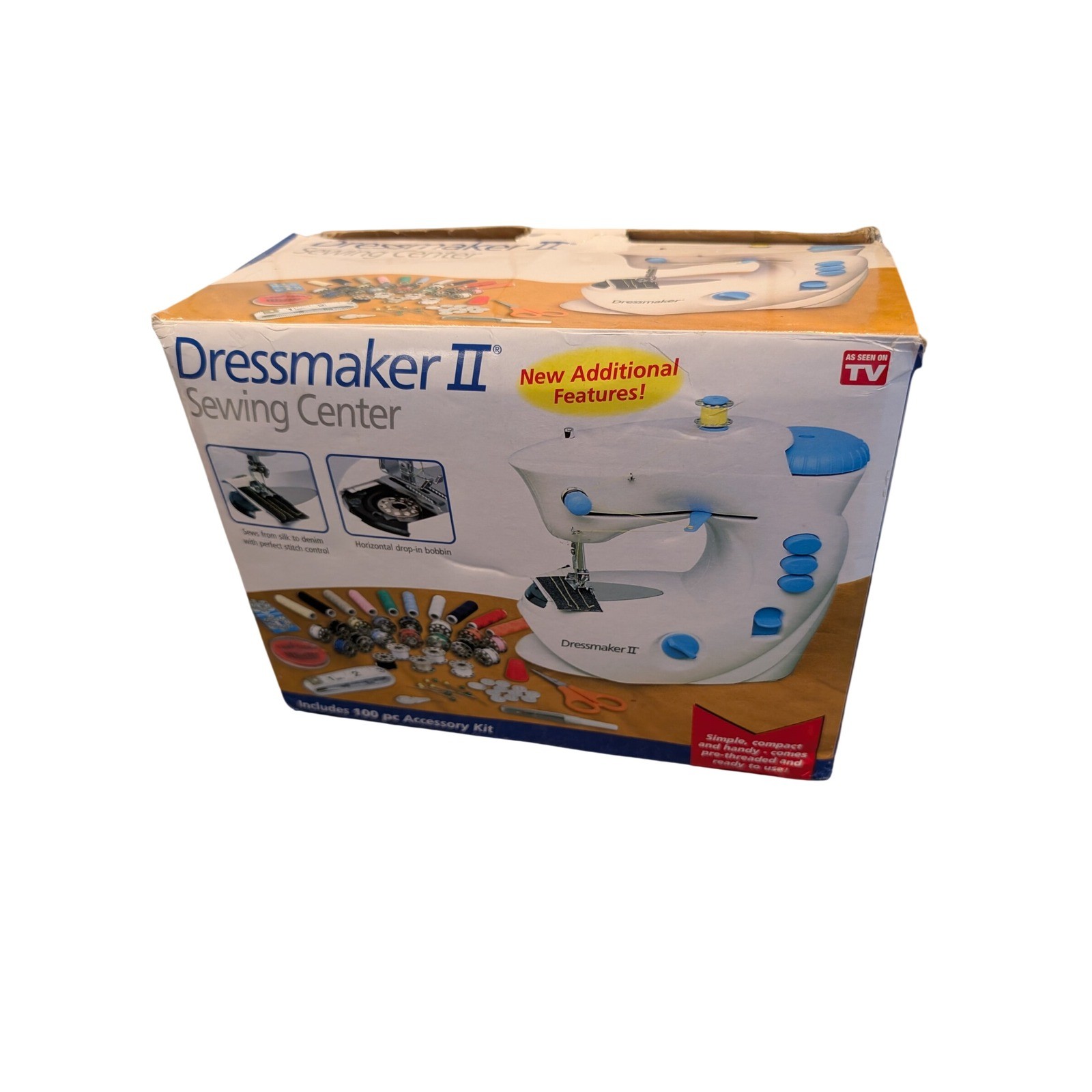 Dressmaker II Sewing Center 1100T2 Portable Mini Sewing Machine Euro-Pro White
