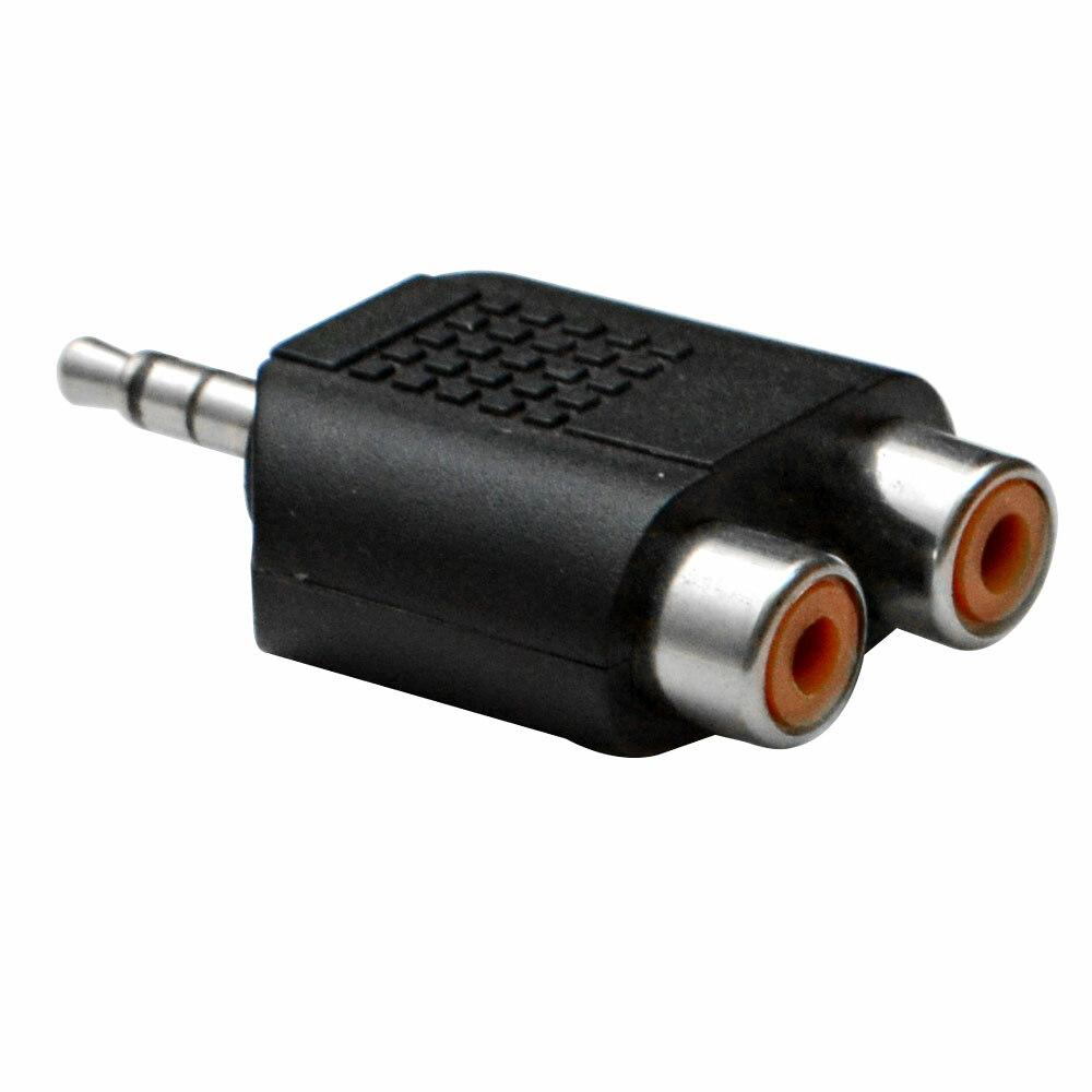 3.5 MM 1/8" TRS Male to 2 RCA Female Splitter - Y Mini Pin Stereo Adapter Jack