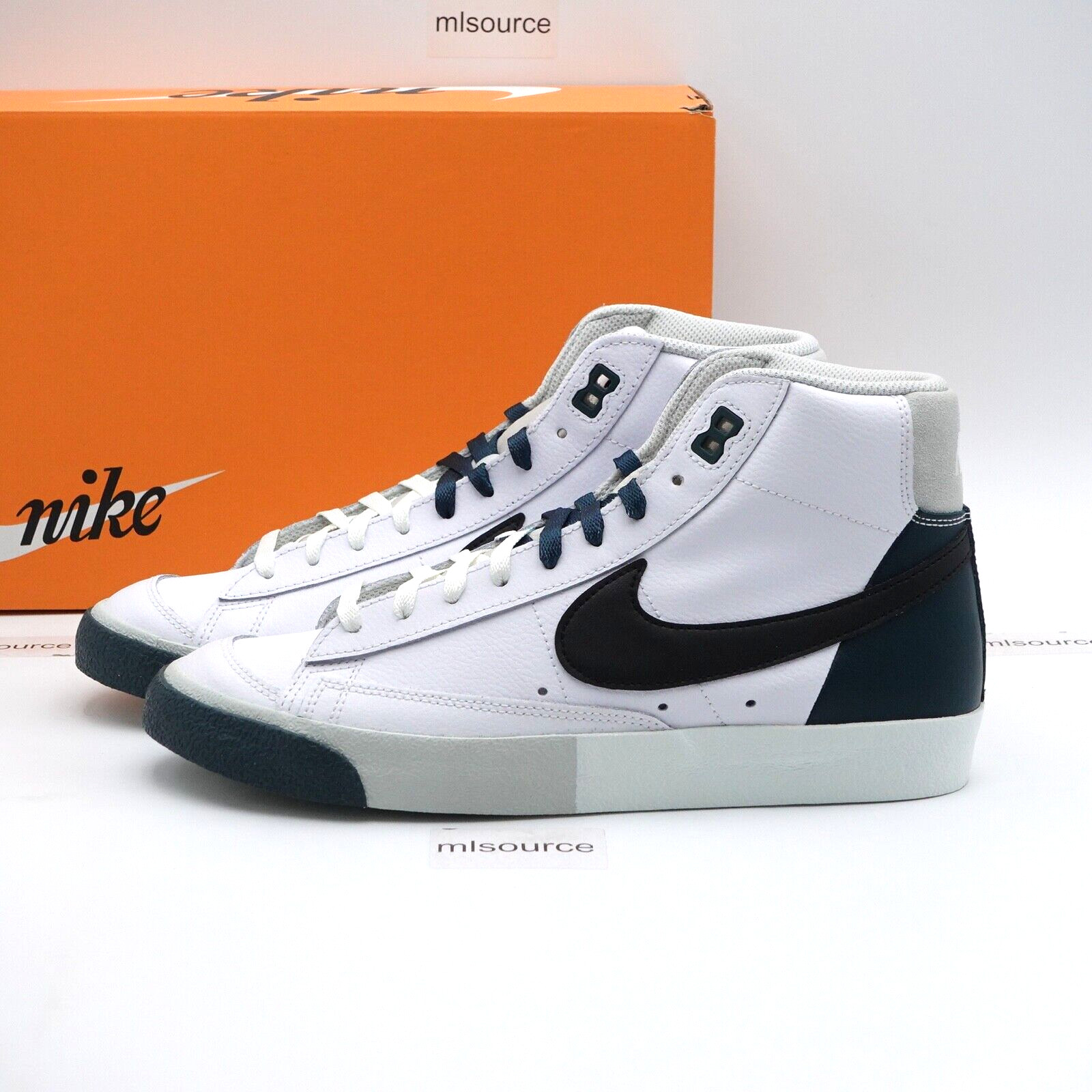 Size 10 Men's Nike Blazer Mid '77 Premium Remix Split Sneakers FB8889-100 White