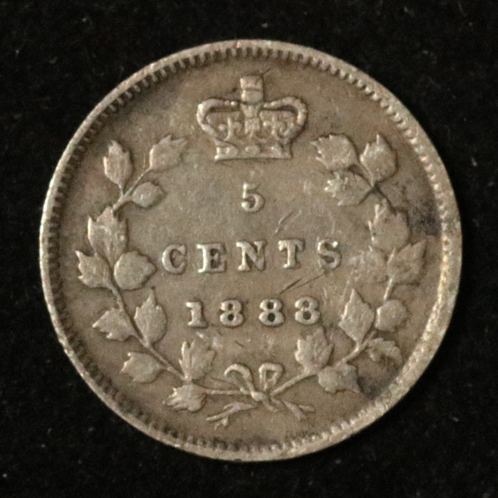 Canada 1888 5 Cents - Silver - Victoria - Nice Condition