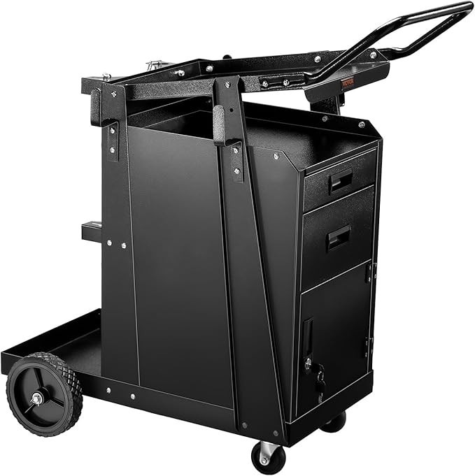 VEVOR Welding Cart, 2 Drawers Welder Cart Heavy Duty with Anti-Theft Lockable