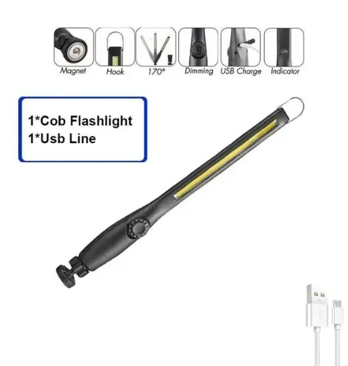 1 pc COB LED Work Light Magnetic Rechargeable Flashlight Stepless Dimming Lamp