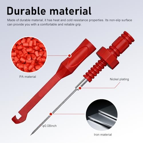 2PCS Multimeter Test Leads Set, Electrical Test Probes Back Probe Set,