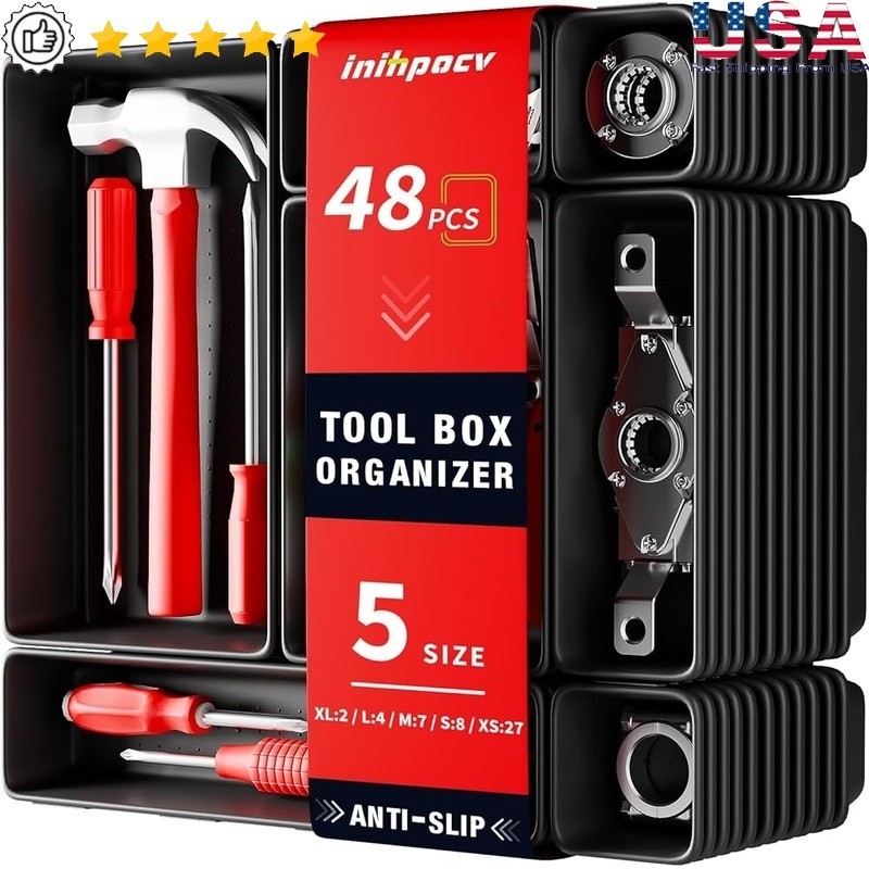 Toolbox Organizer Storage Set Interlocking Drawer Dividers Anti-Slip Trays New