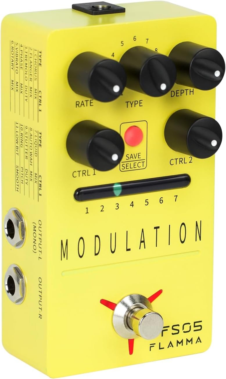 FS05 Multi Modulation Pedal Electric Guitar Stereo Effects Pedal with 7 Storabl