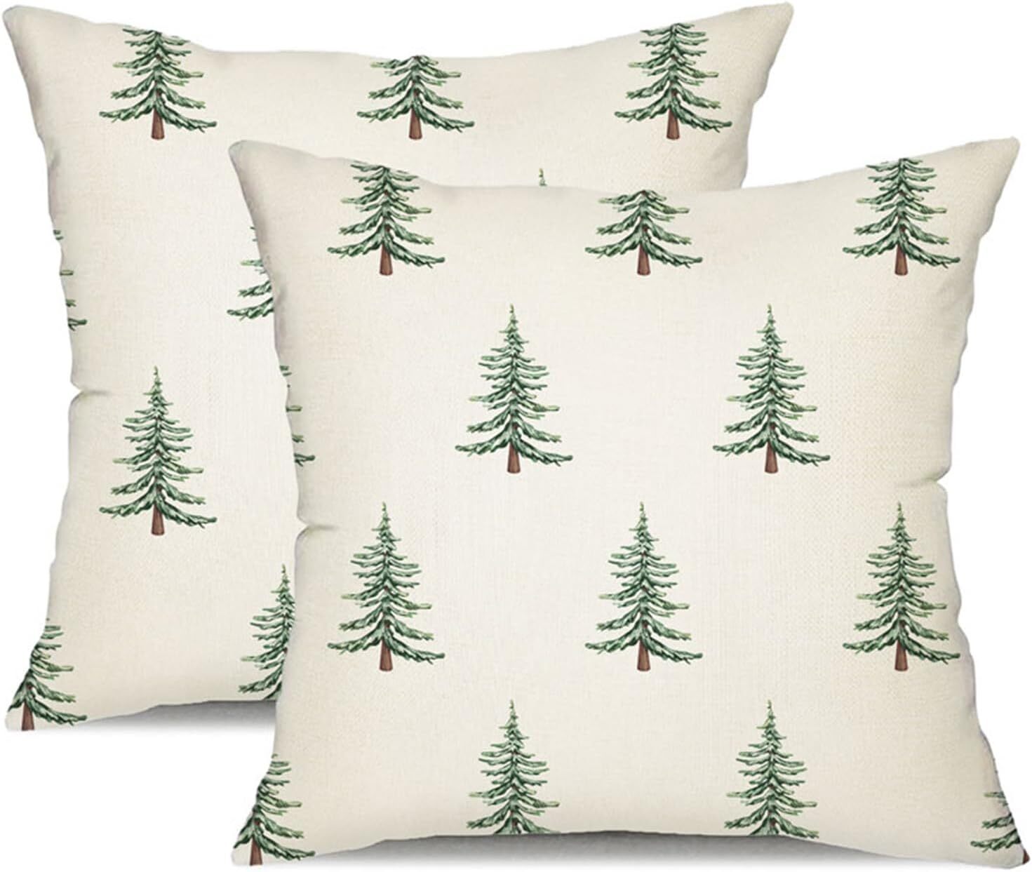 Christmas pillowcase 18x18 inch set of 2 white pillow cases