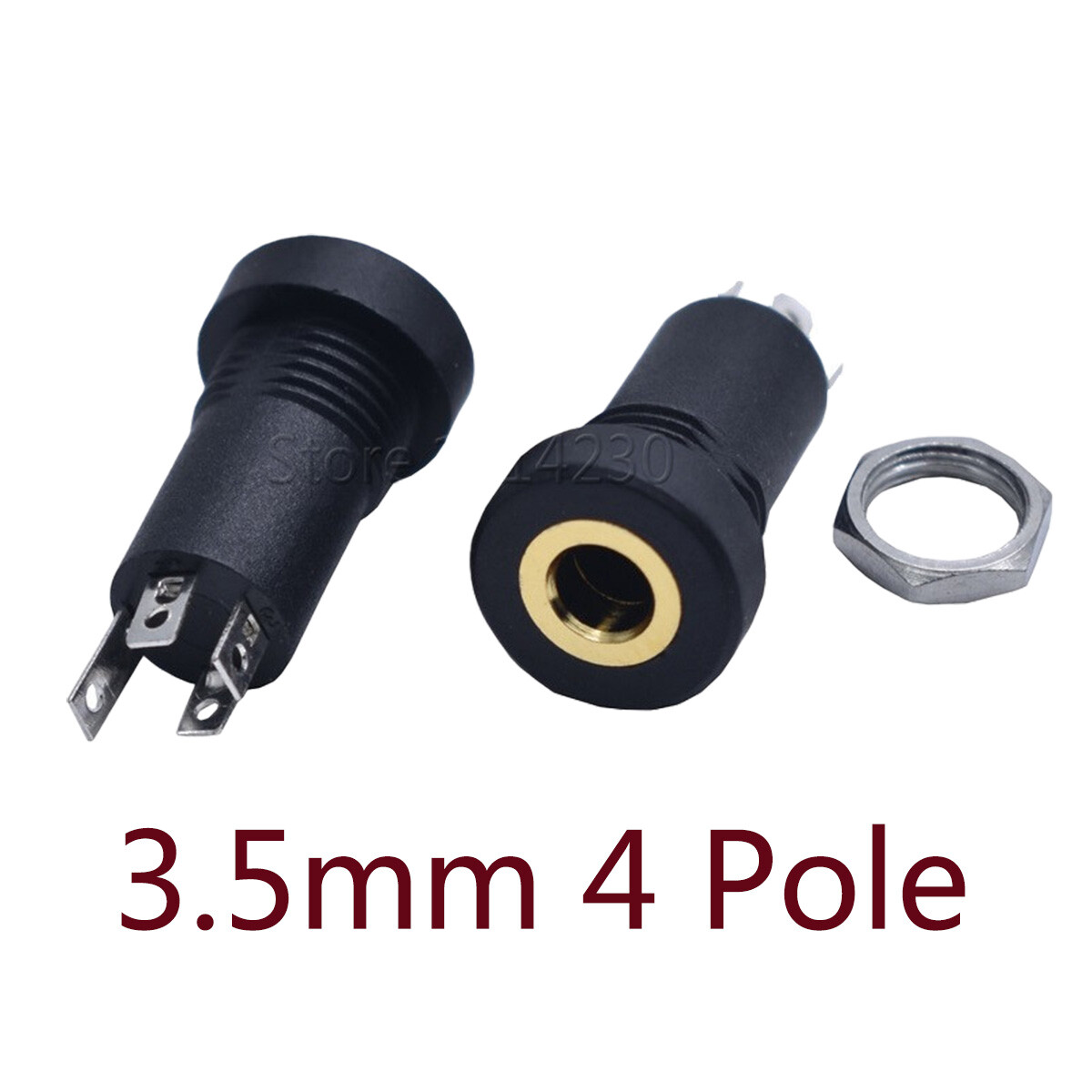 10x 3.5mm Audio Female Jack Socket 4 Pole Stereo Solder Panel Mount Adapter Plug