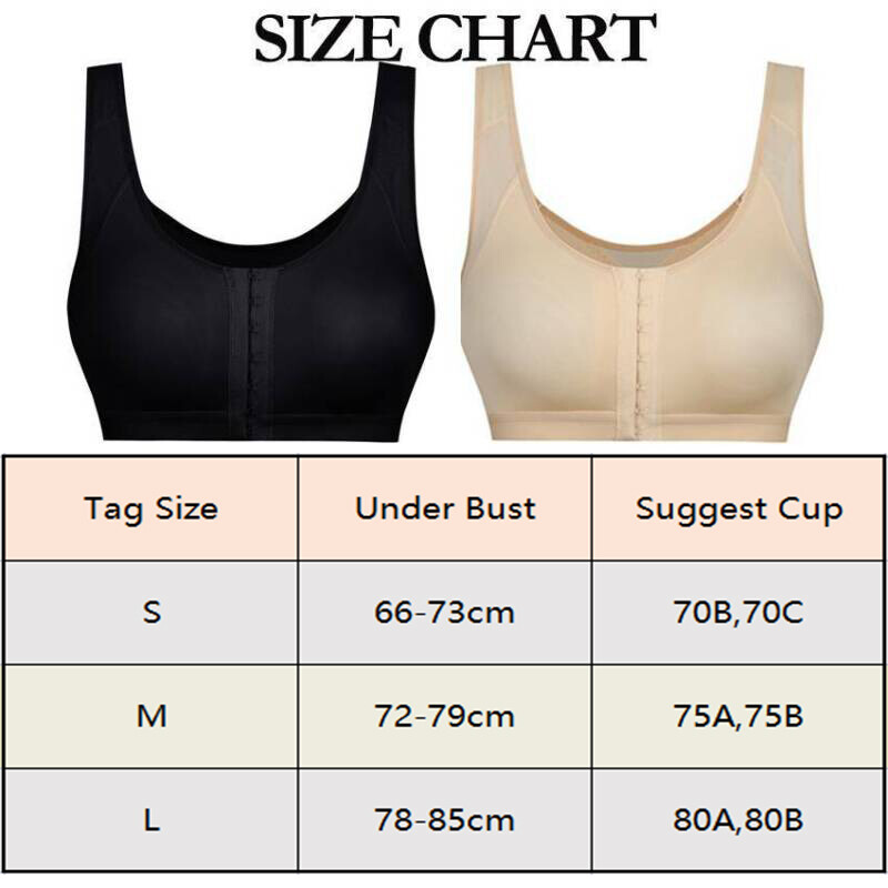 Wirefree Bra Shaper Back Support Corrector Front Closure Yoga Top Adjustable