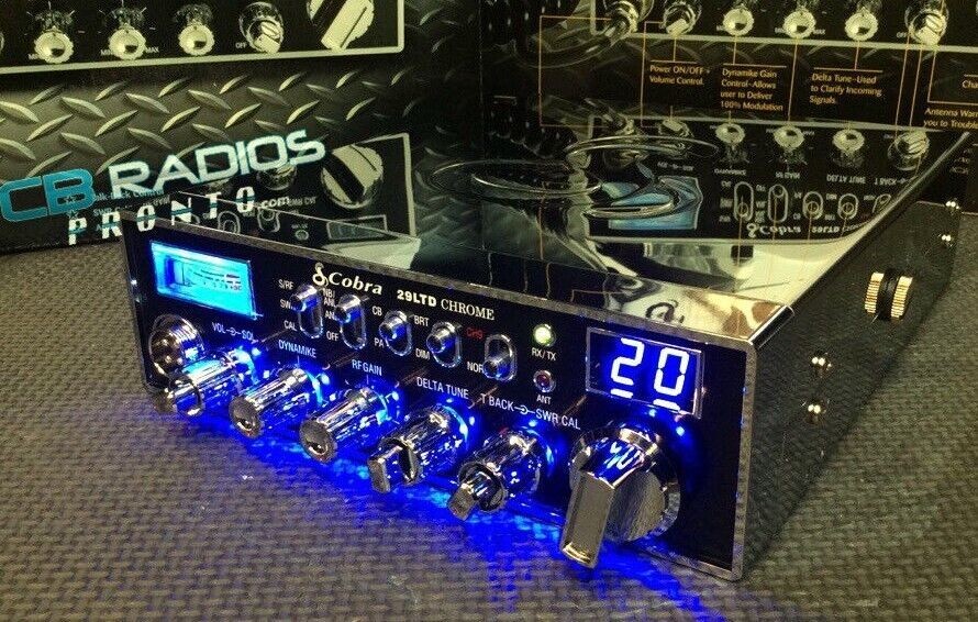 Cobra 29 LTD Chrome-BLUE NITRO LED LIGHT RINGS+PERFORMANCE TUNED+RECEIVE ENHANCE