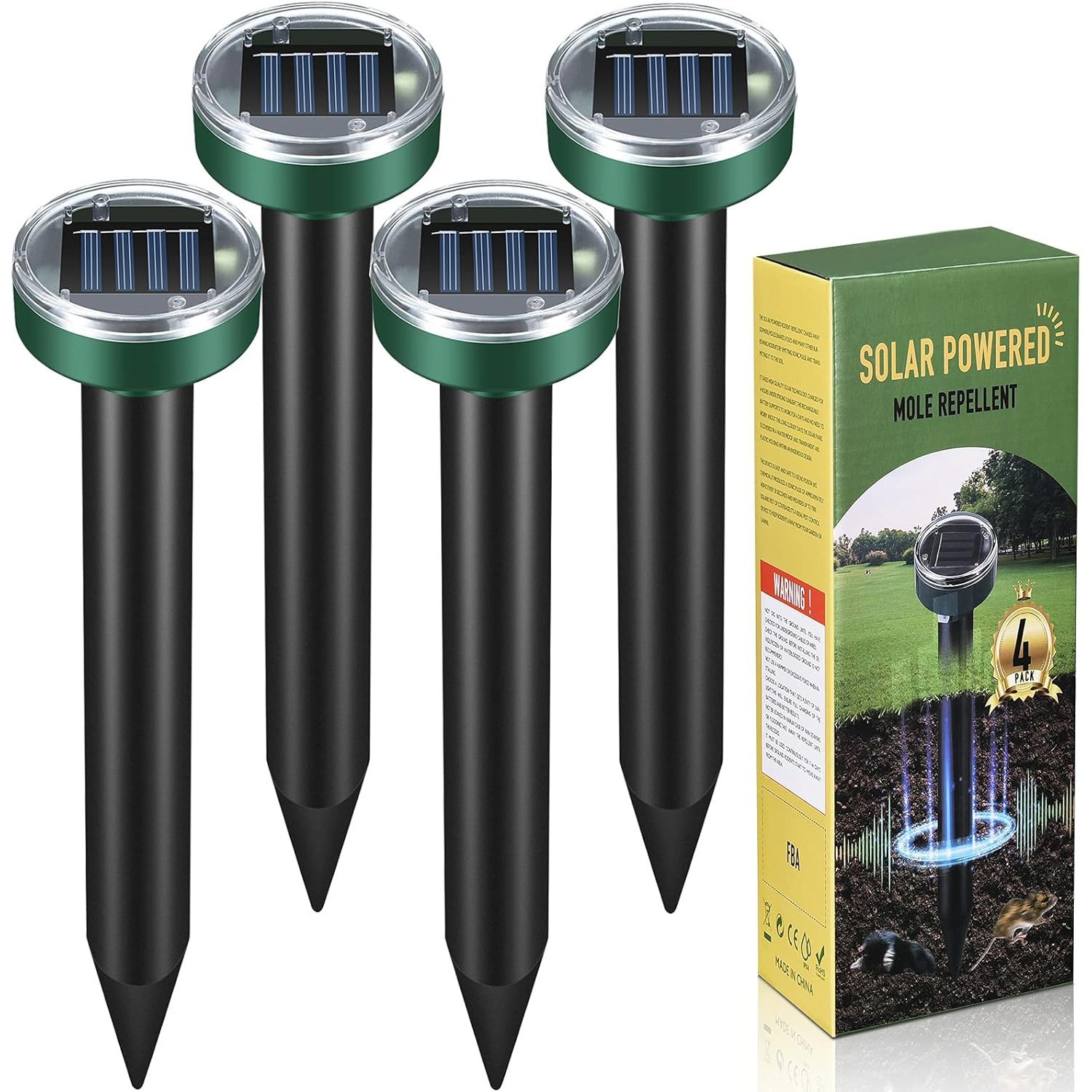 4-piece lawn rat repeller, 2980mAh