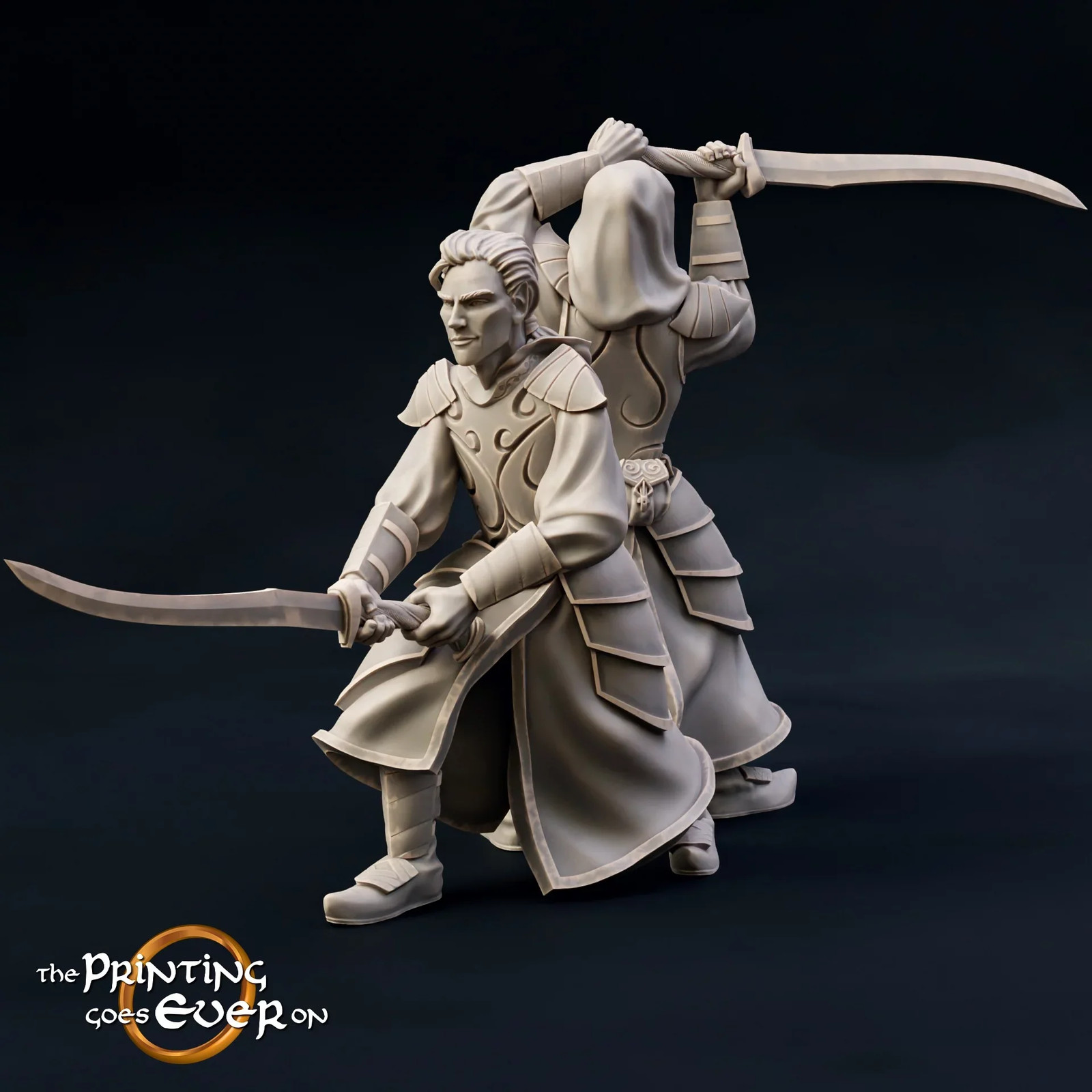 Elven Twins - Ellidon and Elliran (Set of 2) - 28-32mm Resin Tabletop Miniat