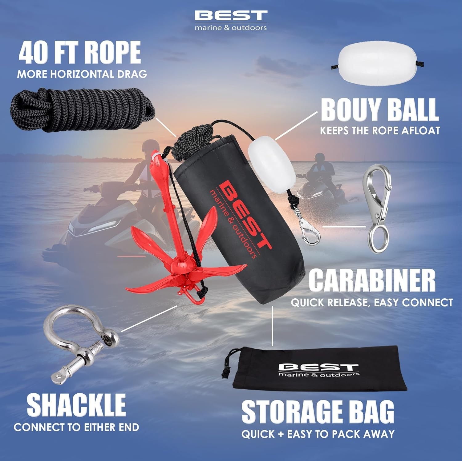 Best Marine and Outdoors 3.5 Pound Folding Anchor