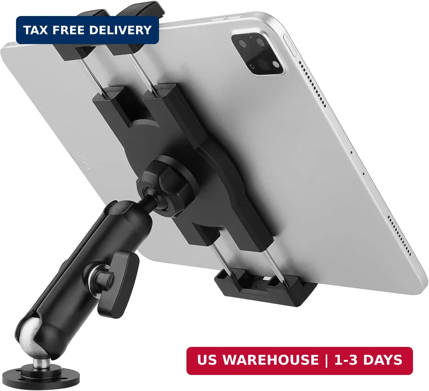 Aluminum Heavy Duty Drill Base Tablet Holder for Car,Tablet Mount for Truck,Comm