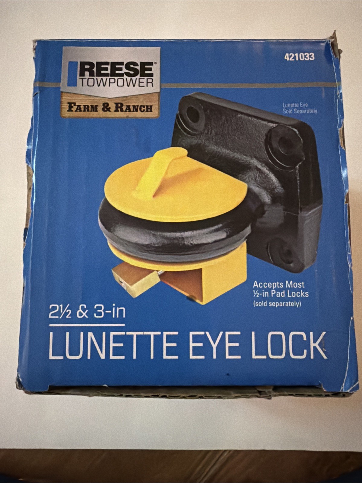 Reese Towpower 421033 Yellow Lunette Eye Lock 2.5” and 3” New In Box!