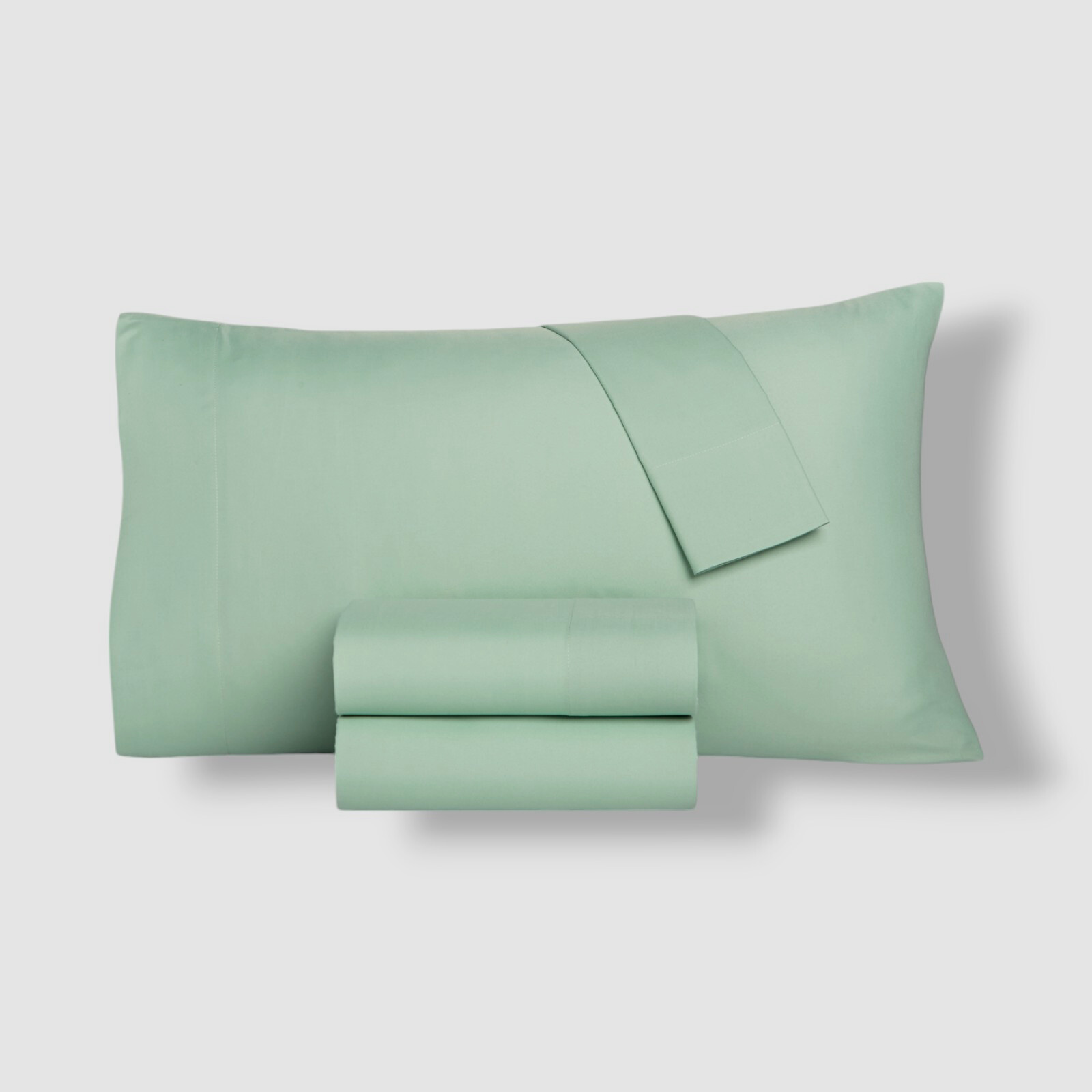 Home Design Green Easy Care Solid Microfiber Sheet 3-Piece Set, Twin Size