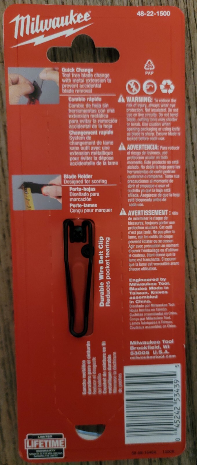 Milwaukee Tools NEW 48-22-1500 FASTBACK Press Flip Compact Folding Utility Knife