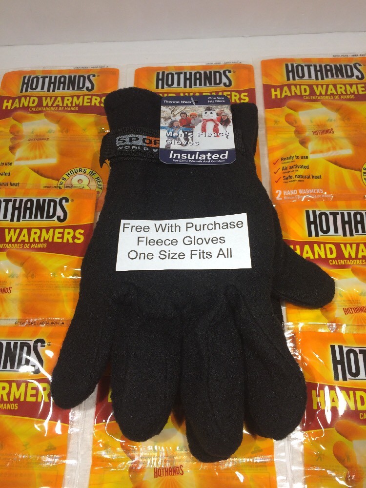 Hot Hand Warmers  Lot Of 8 Pairs  Bonus Free Fleece Gloves