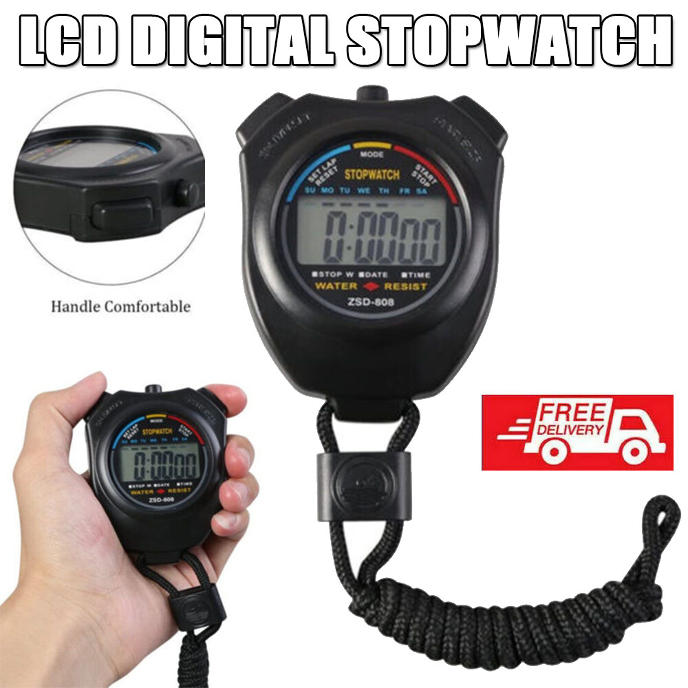 Digital Stopwatch  Odometer Watch Sports Counter Gym Alarm Date Timer Outdoor US