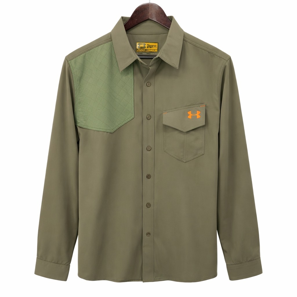 Under Armour XL Shooting Shirt Olive Quilted Shoulder Hunting Field Tactical