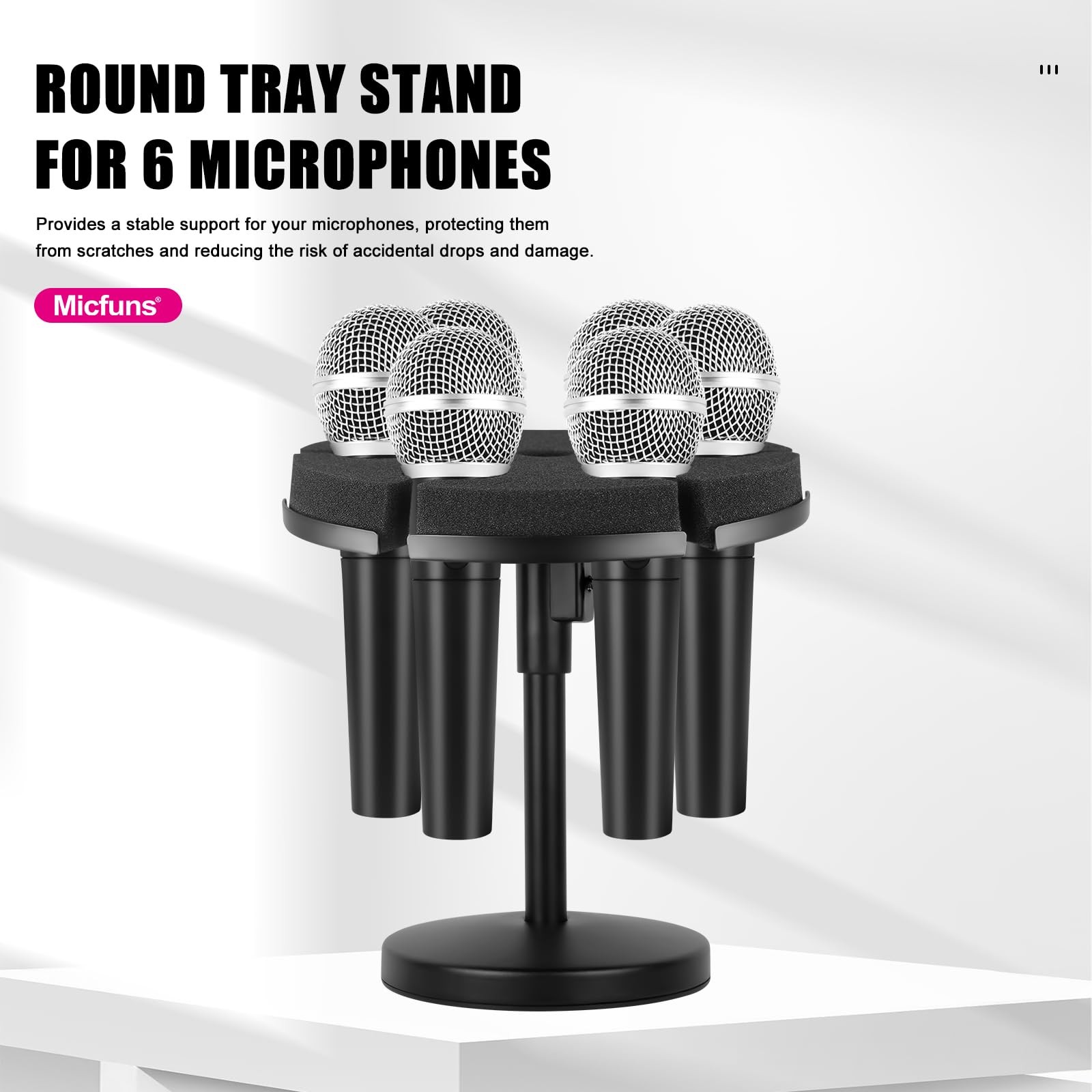 Multi Microphone Holder, Wired and Wireless Mic Holder for Stand, Hold Up to ...