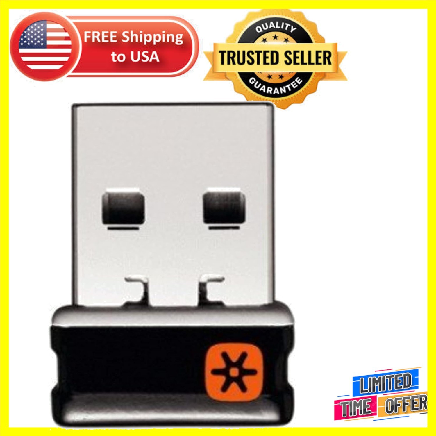 C-U0007 Orange Unifying Receiver for Mouse & Keyboard - Streamline Connections