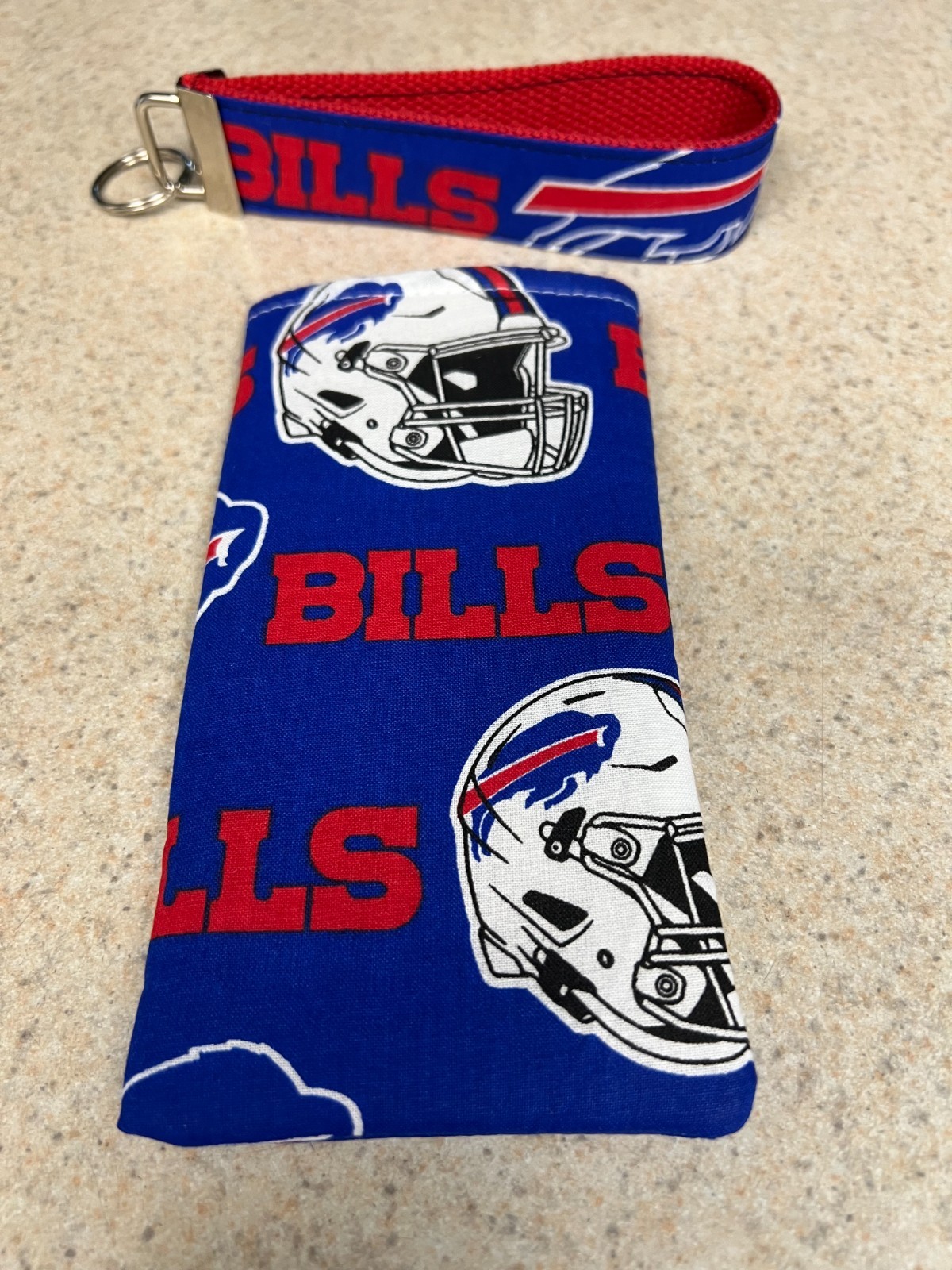 Sunglass Case & Key Fob Set - Buffalo Bills - Red & Blue - Free Shipping - NEW
