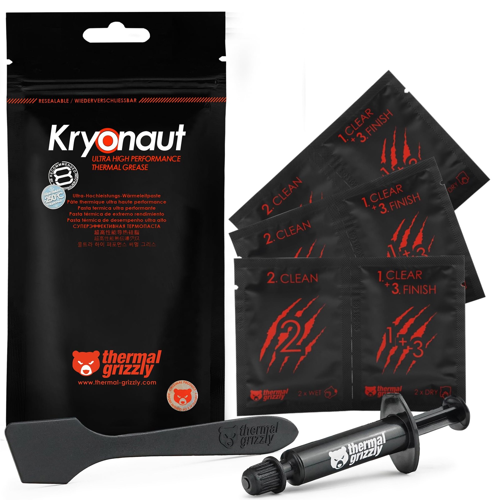 Kryonaut - 1 Gram - Extremely High Performance Thermal Paste + 12 Cleaning Wi...