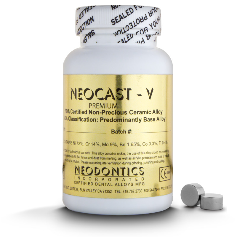 NEOCAST-V, Nickel Chrome Base Premium Quality Dental Ceramic Alloy Made in USA