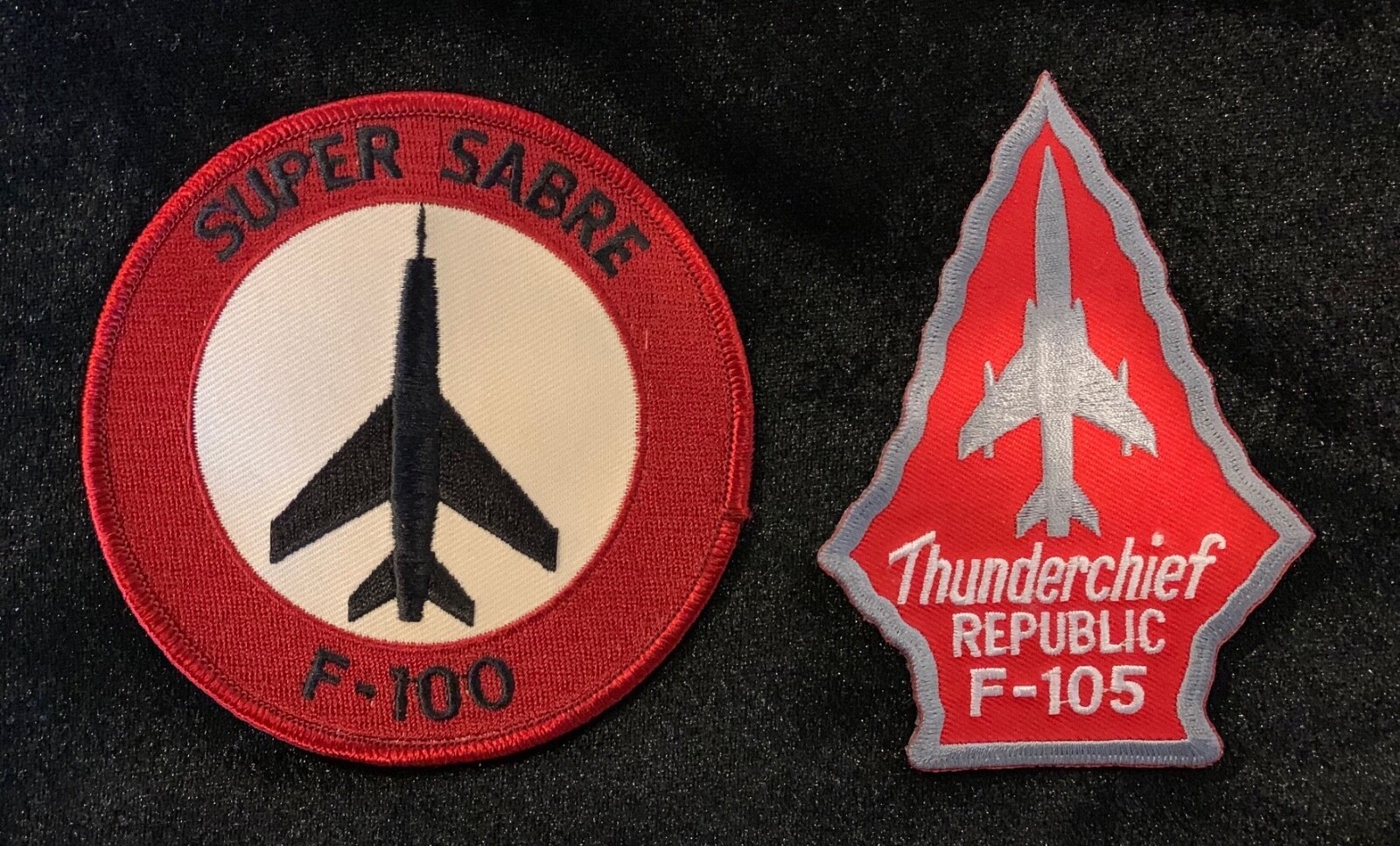 2 x USAF F-100 Super Sabre and Republic F-105 Thunderchief patches Vietnam War