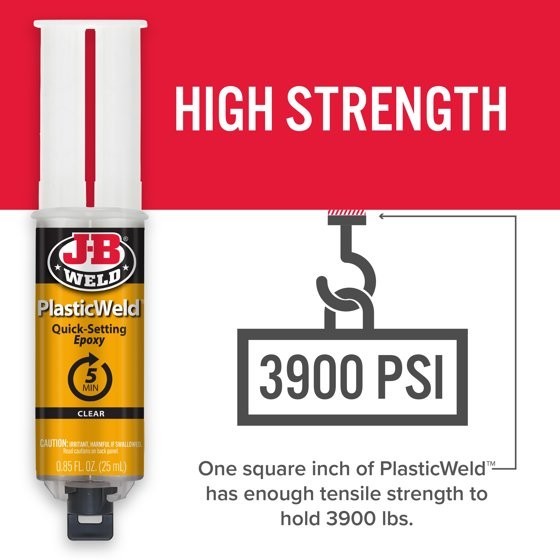 50132 Plasticweld Quick-Setting Epoxy Syringe - Translucent Yellow - 25 Ml