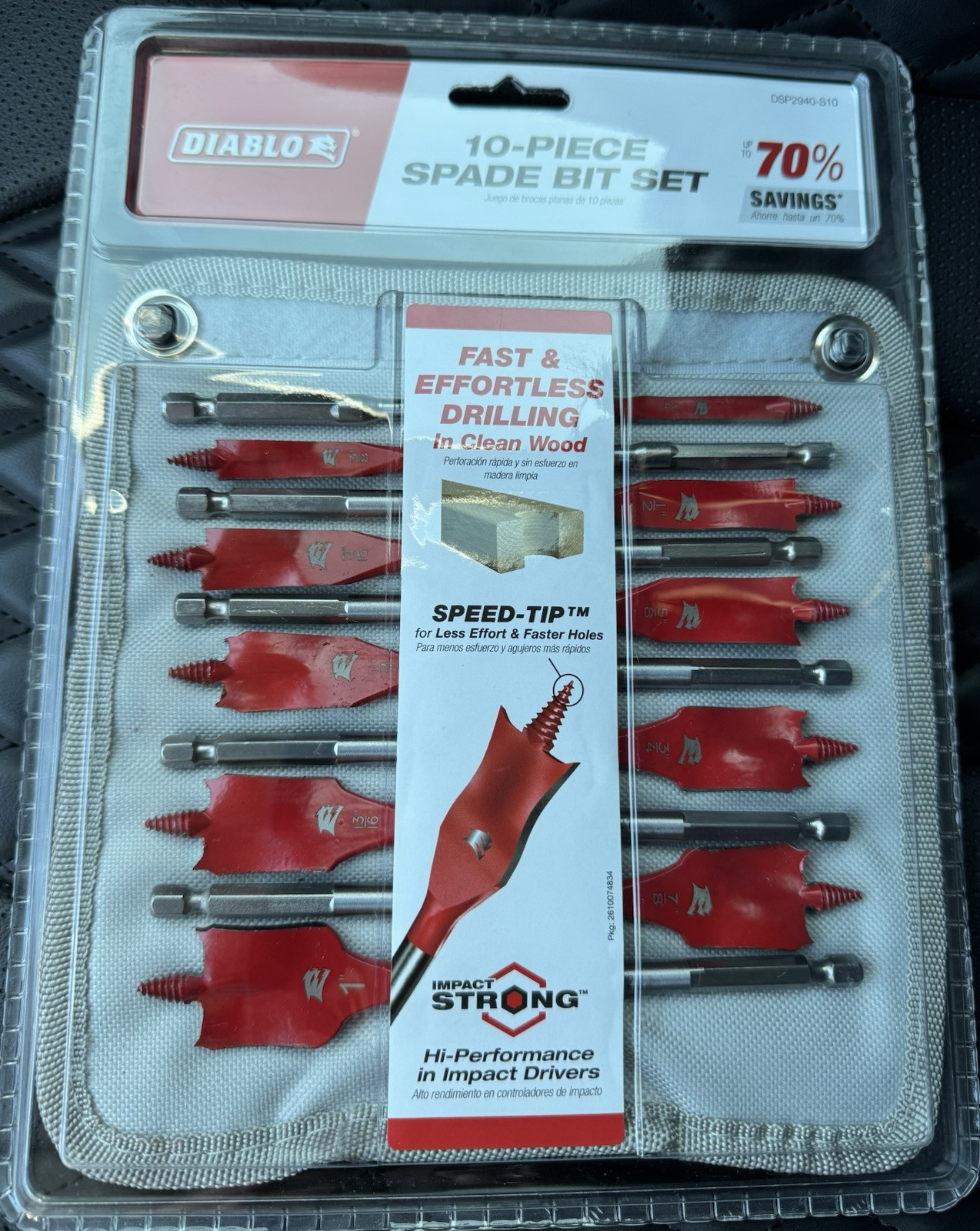 DIABLO SPEEDemon High-speed Spade Bits: 10-Piece Set with Pouch, DSP2940-S10