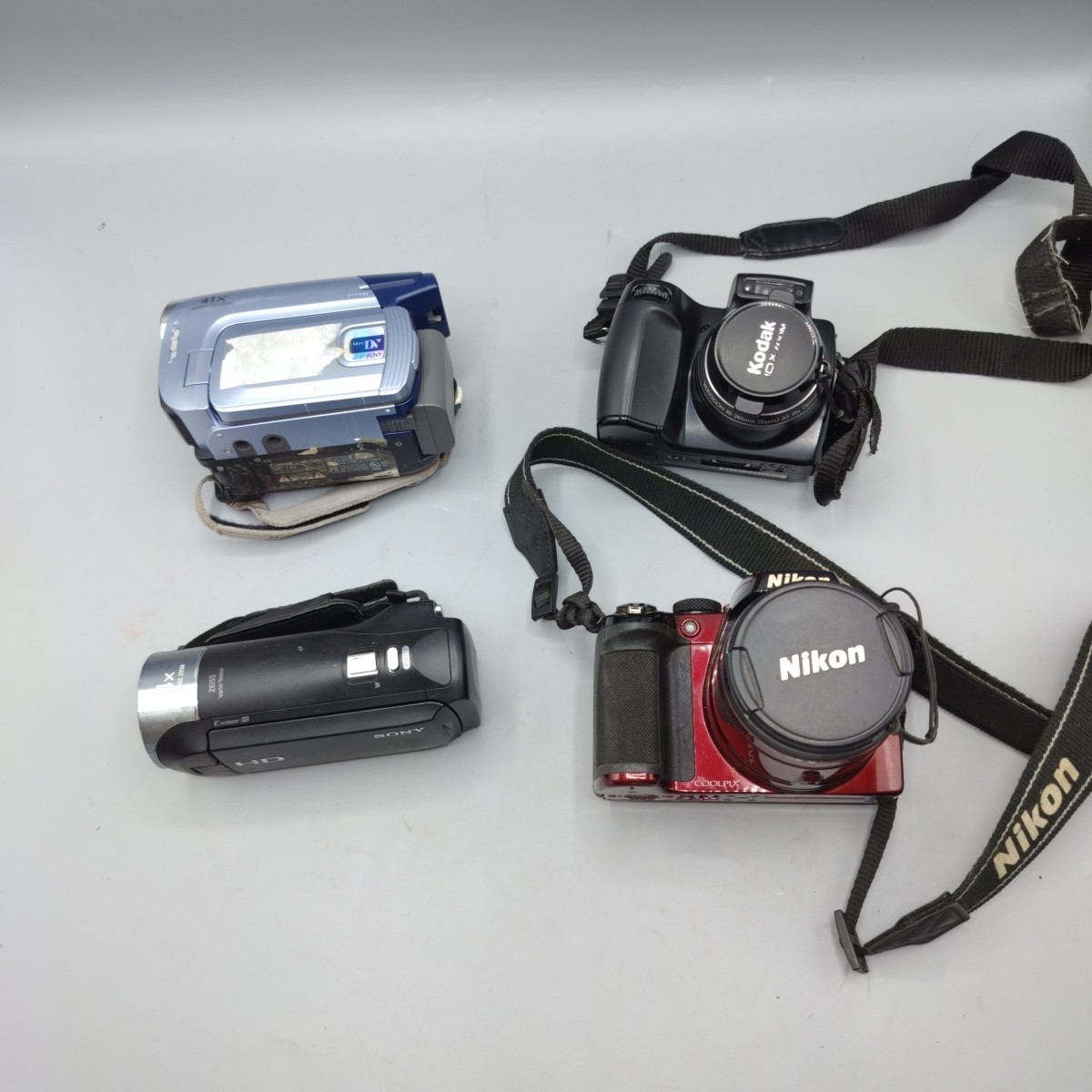 Camera Lot Kodak Nikon Sony Digital Video Cameras Parts Only