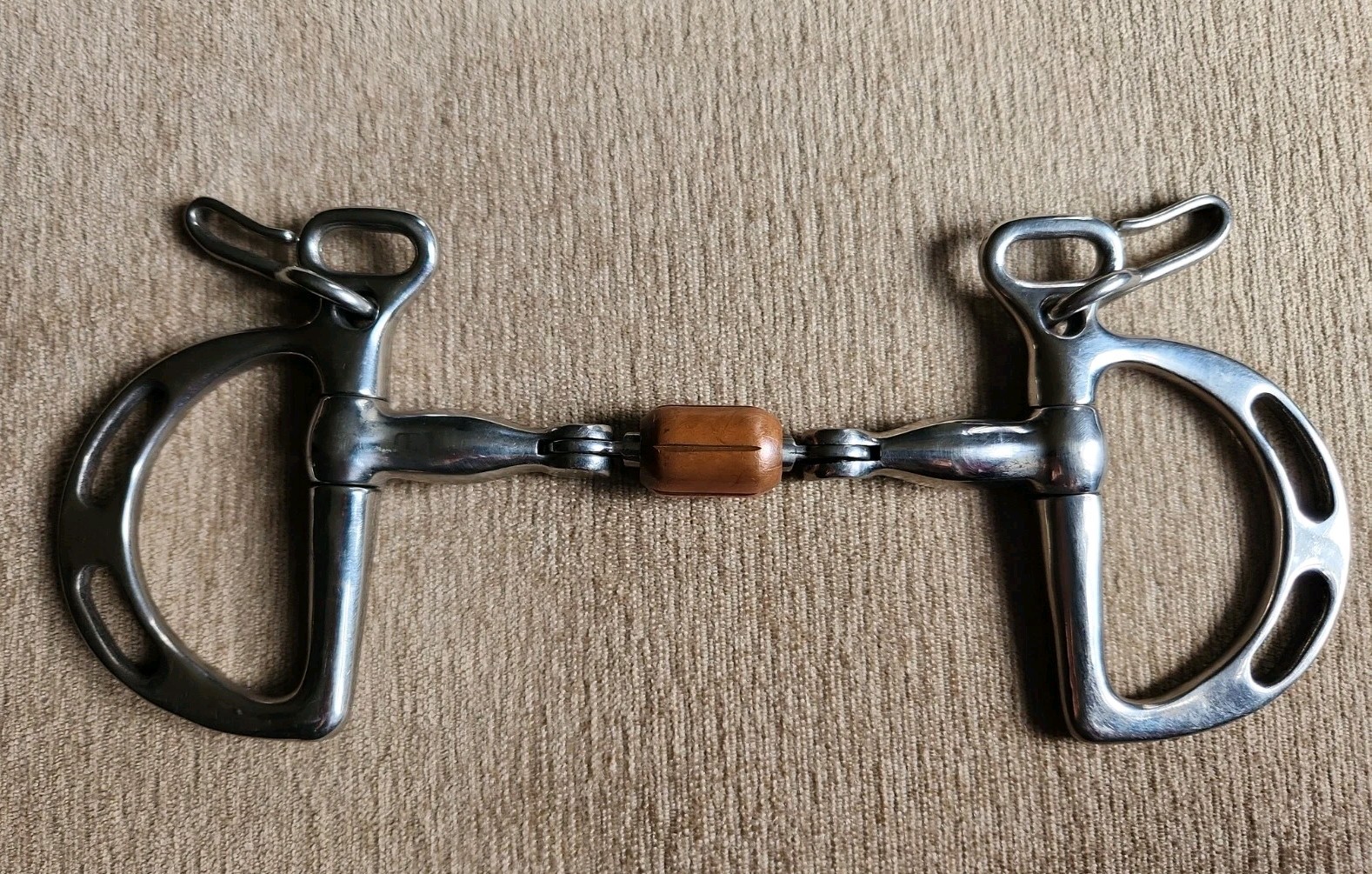 Centaur 5" Horse Bit Kimberwick Double Hinged D Cheeks With Copper Roller