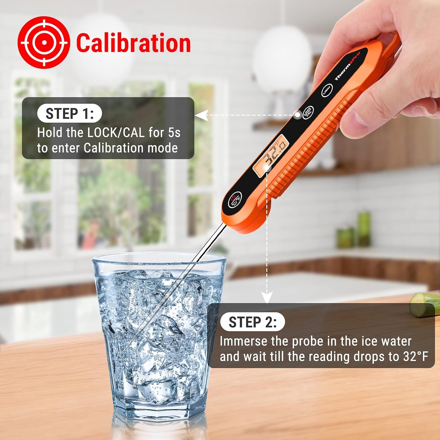 Premium Digital Kitchen Thermometer - Instant Read, Lock & Calibration Features