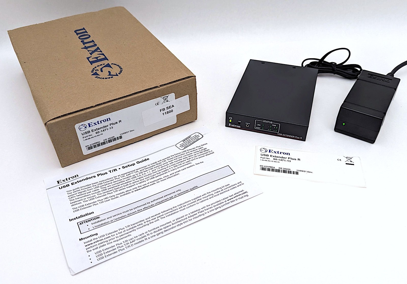 NEW Extron USB Extender Plus R Receiver Twisted Pair CATx Hub - P/N: 60-1471-13