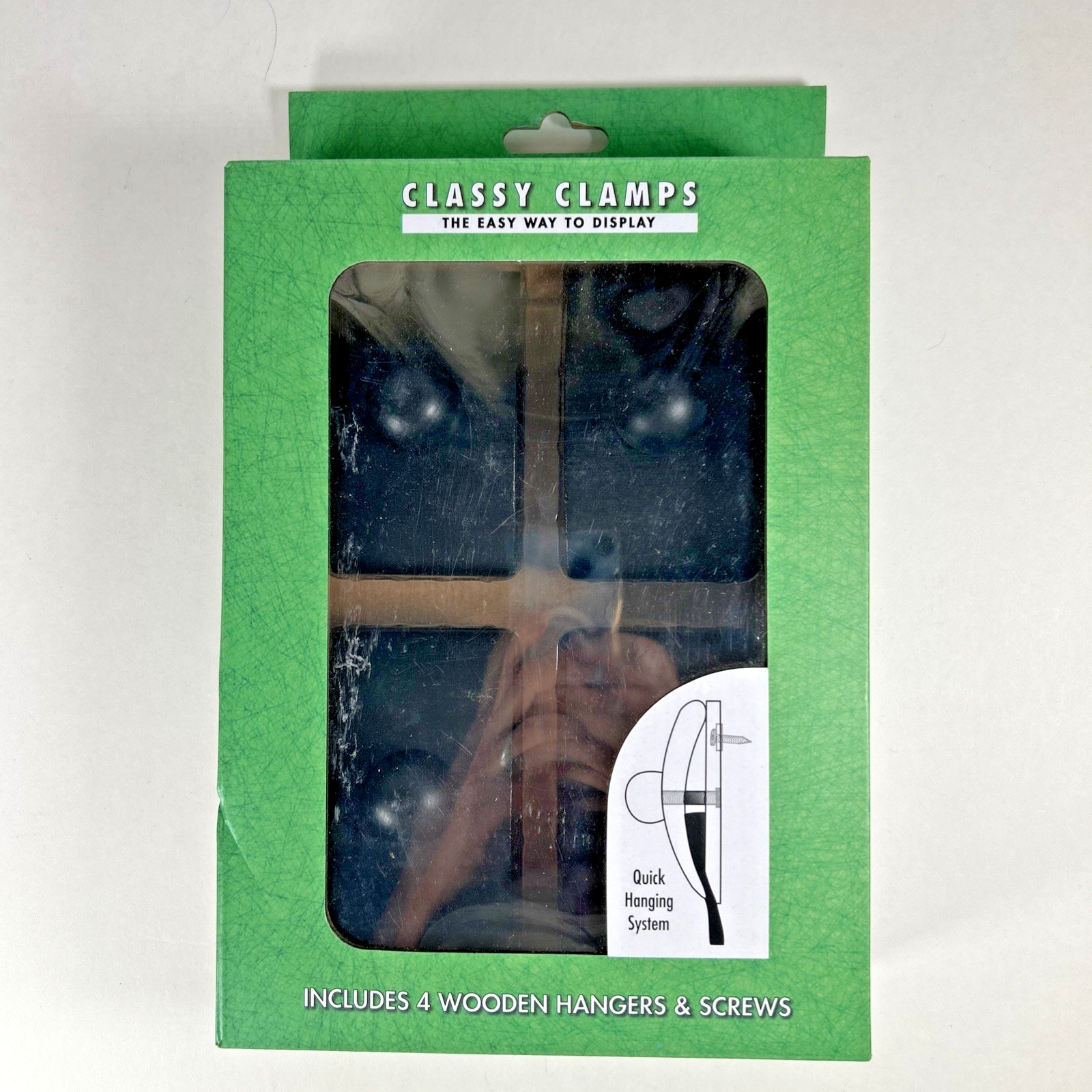 Classy Clamps Wooden Quilt Wall Hangers - 4 Clips (Black) and Screws *NEW*