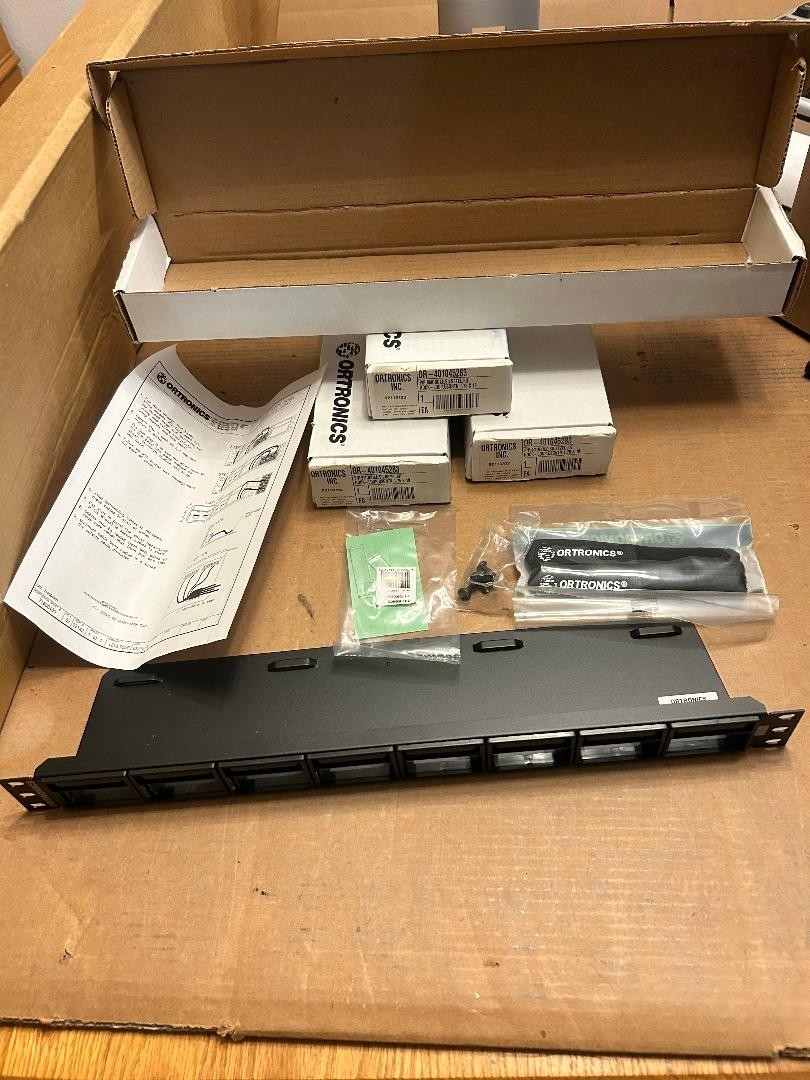 Qty.4 UNUSED Ortronics Bezel Patch Panel OR-401045283 P/P 8 Modules Hook Loop