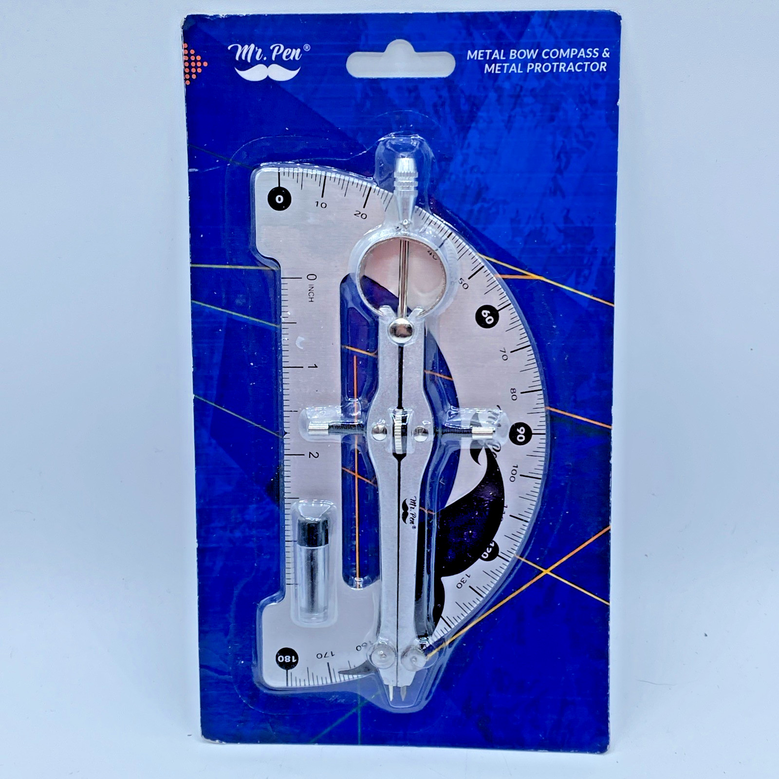 Mr. Pen- Metal Protractor and Compass Set, for Geometry W/Refill