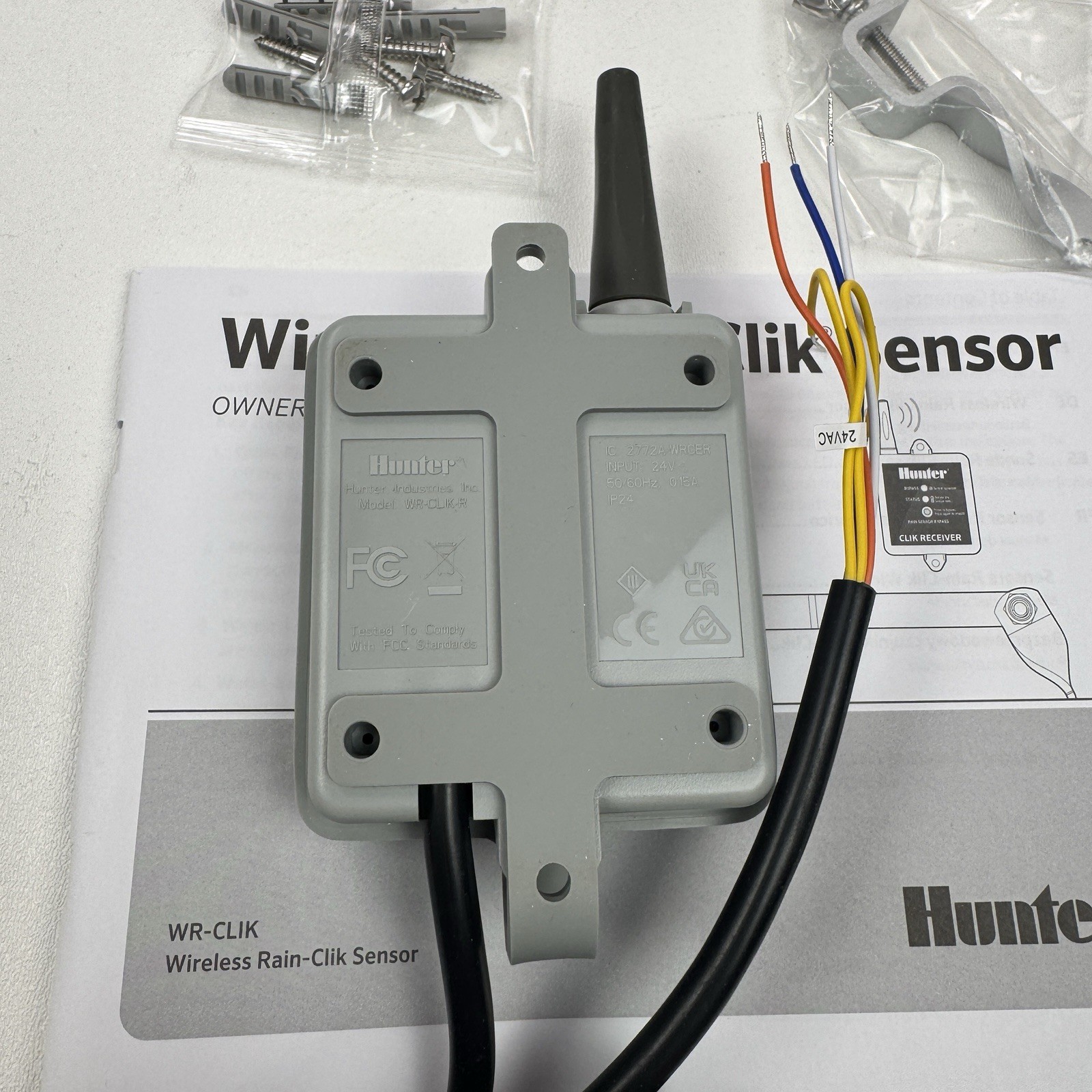 Hunter Rain Clik WRCLIK Wireless Rain Sensor with Freeze Shutoff, Automatic