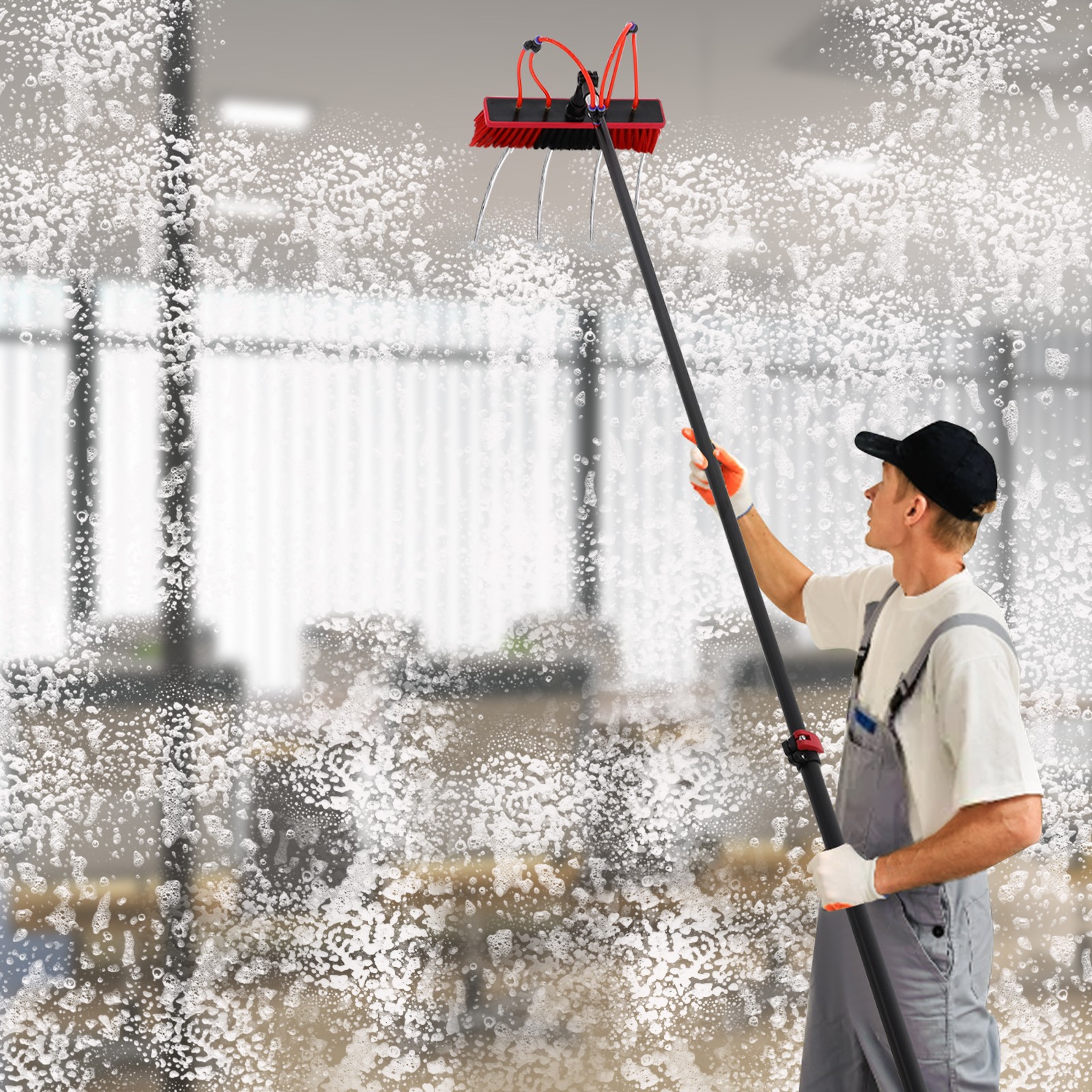 180° Brush Window Cleaner Window Adjustable Clean Equipment Window Cleaning Pole