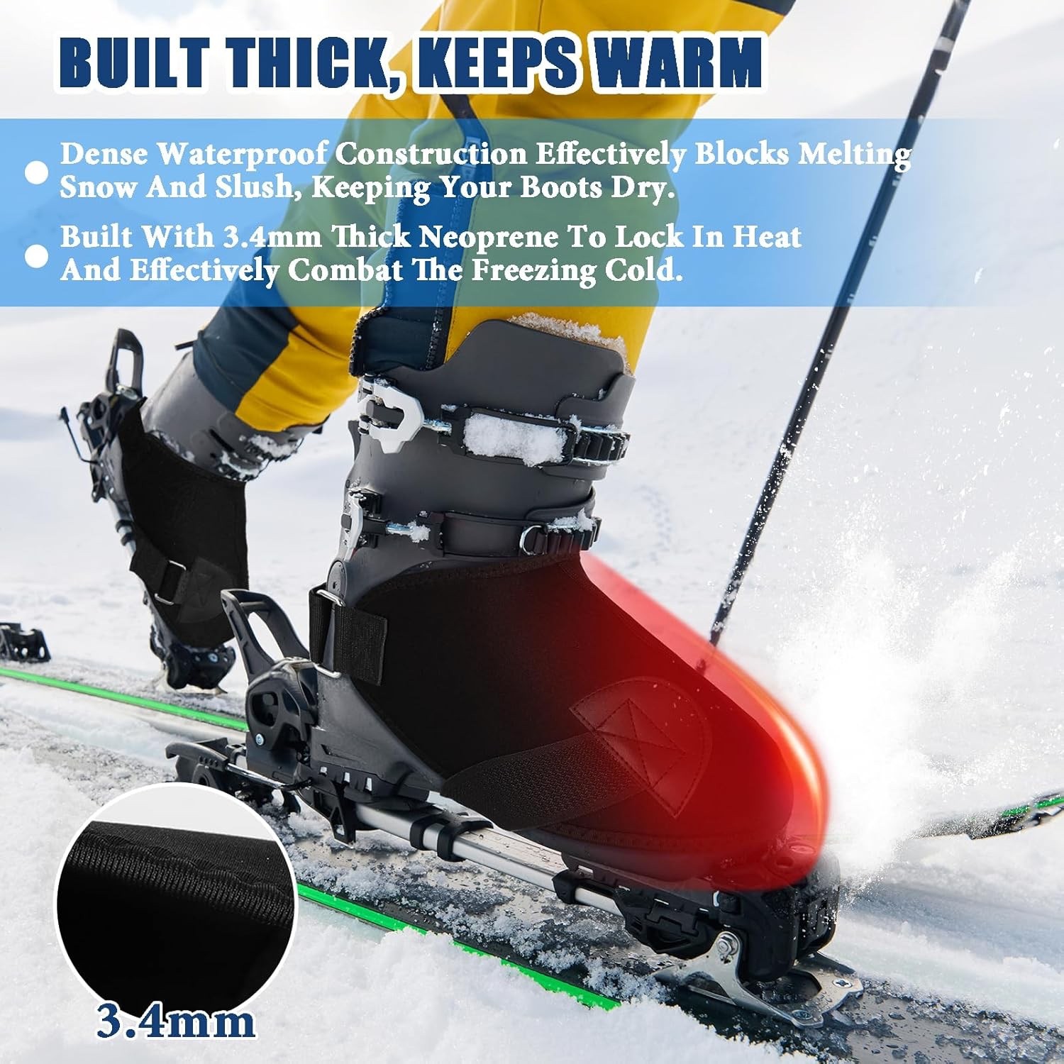 Ski Boot Covers, Ski Boot Covers for Warmth, Ski Boot Warmer 2 Pairs Large