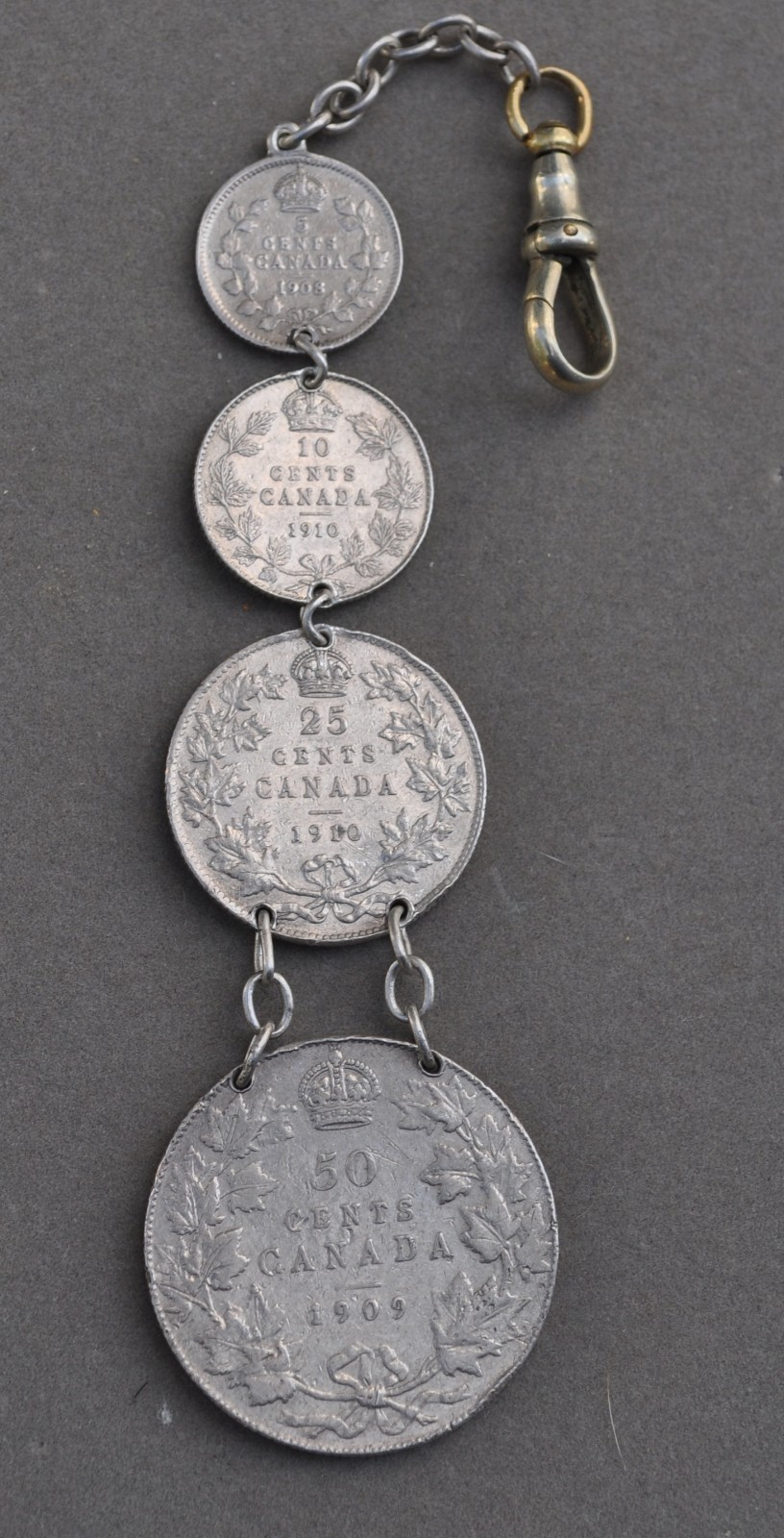 EARLY 1900’S CANADIAN SILVER COIN WATCH FOB