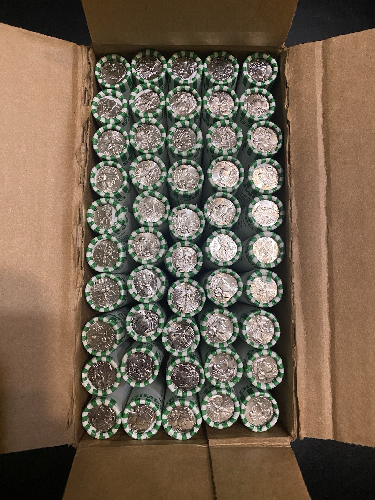 2026 D Denver SemiQ Uncirculated Dime Box 50 Rolls $250 FACE LOOMIS WRAPPED